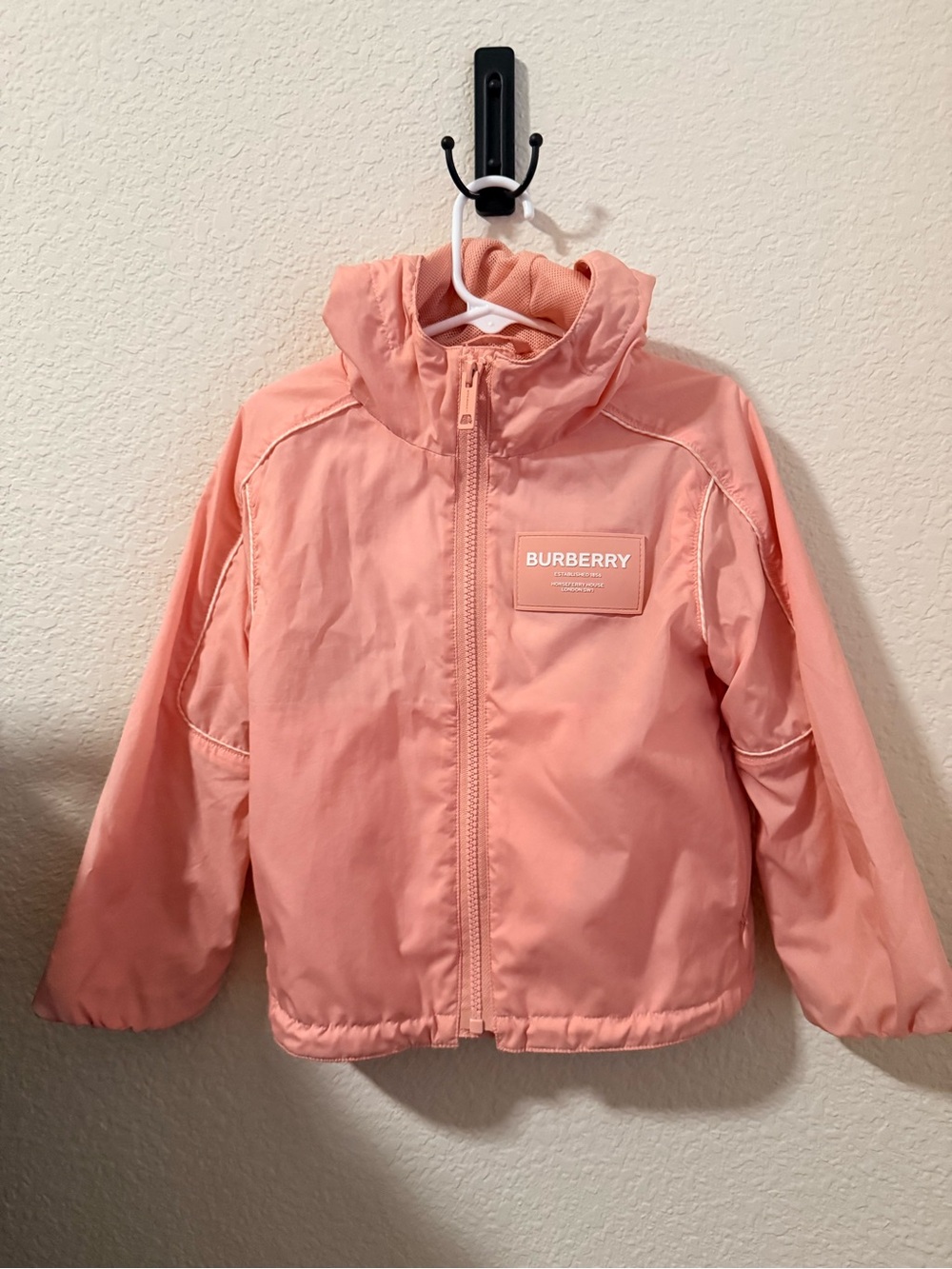 Burberry Kids Addison Horseferry Pink Hooded Jacket 4Y